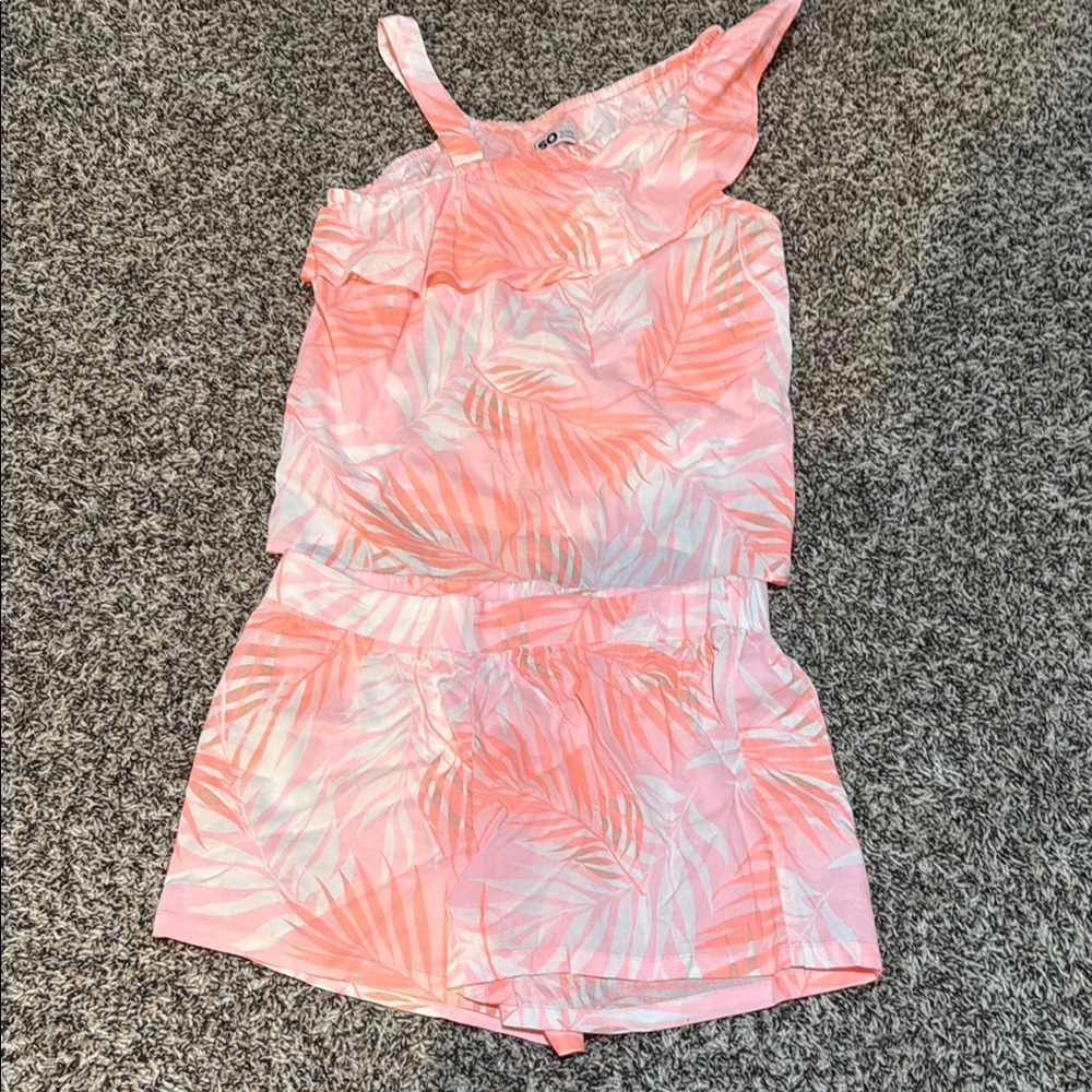 Pink Leaf Print Kids set